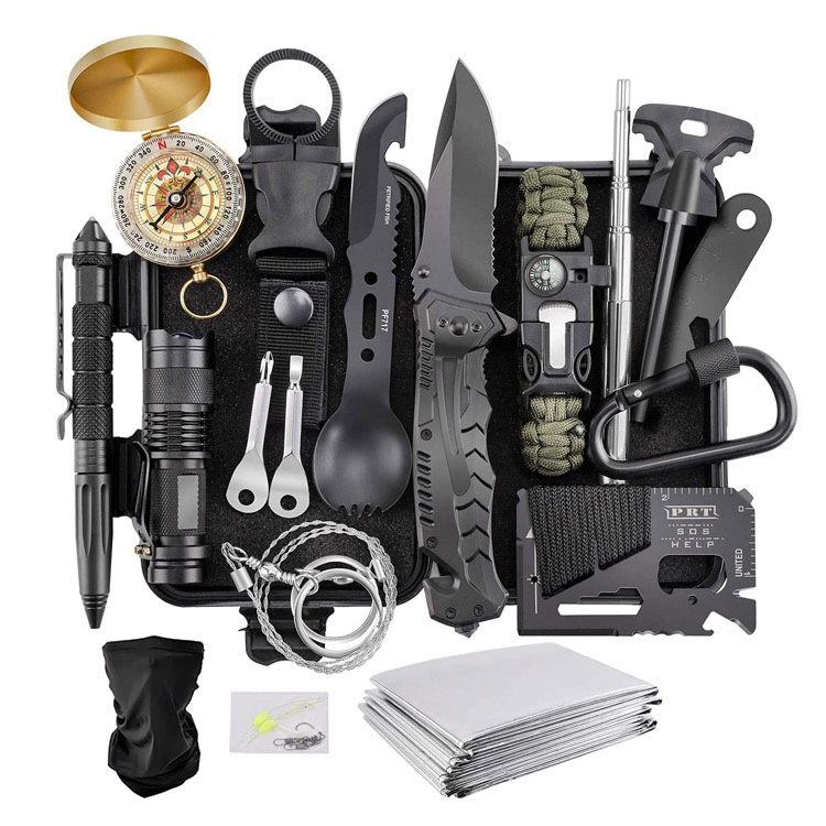 18 In 1 Outdoor Gear Equipment Tools ຊຸດການຢູ່ລອດສຸກເສີນ