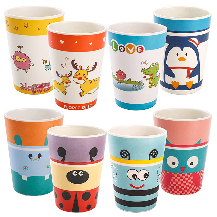 BPA ຟຣີ Cartoon ດື່ມ Bamboo Kids Cups