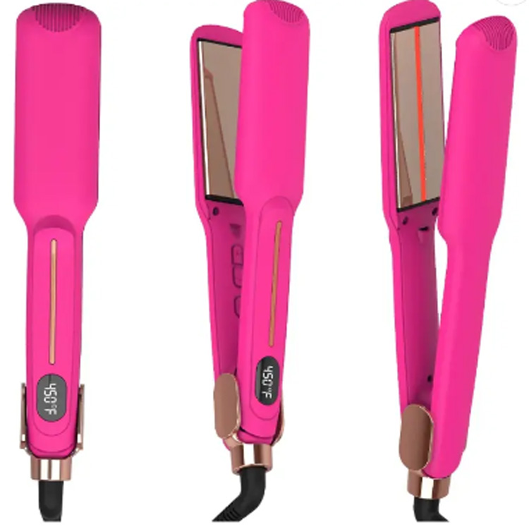 Custom ຂາຍຍົກ Pink Hair Volumizing Hair Straightener