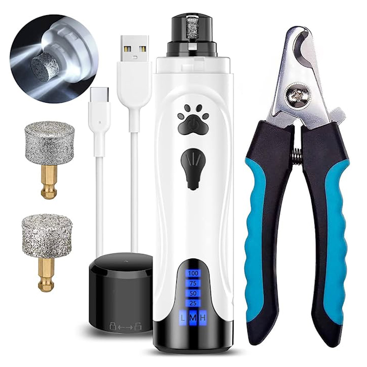 Electric Pet Dog Nail Grinder Trimmer ແລະ Clipper Kit