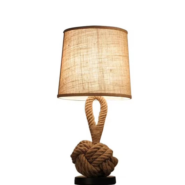 Fabric Lampshade ETL Bedside Lamp Hotel Rope Desk Lamp