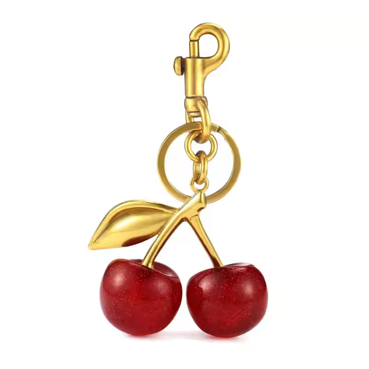 ລະບົບຕ່ອງໂສ້ 3D Crystal Crystal Cherry Summer Pendant Pendant Pendant Pendant Pendant
