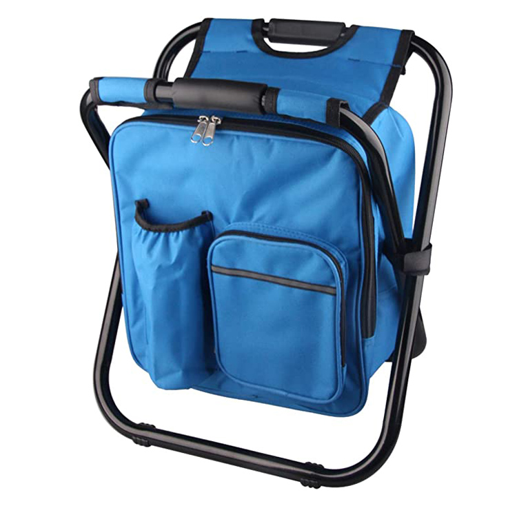 Insulated Folding Beach Stool Backpack Chair Cooler