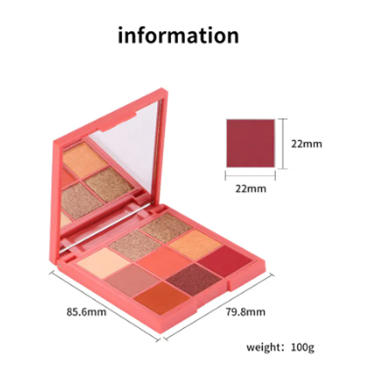 ຊຸດແຕ່ງຫນ້າ shimmer matte 9 ສີ Palette eyeshadow square