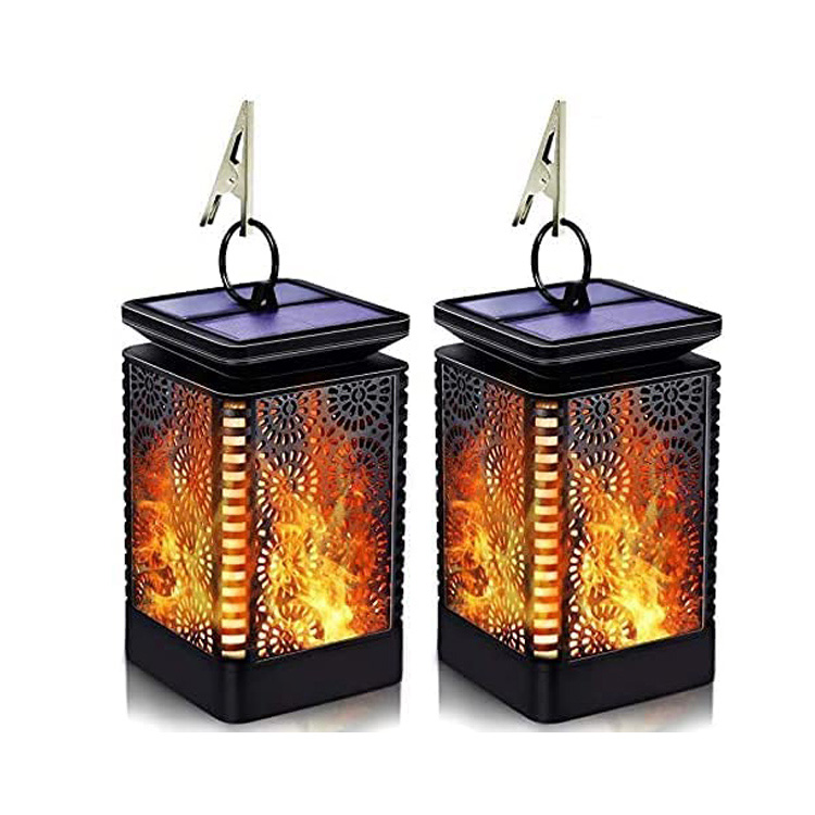 Outdoor Flickering Hanging Flame Lamp ແສງຕາເວັນ Lantern Light