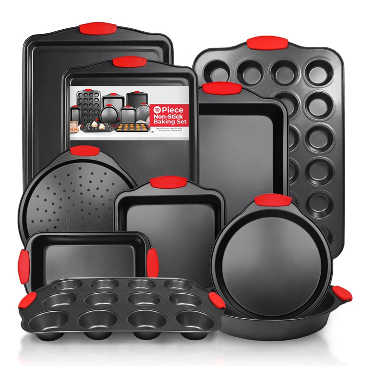 ເຕົາອົບ bakeware ບໍ່ແມ່ນເຫຼັກເຫຼັກ 10pcs bakeware bakeware ຊຸດ