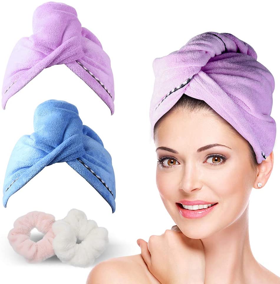 Quick Microfiber Dry Hair Turban ໝວກ ຜ້າເຊັດ