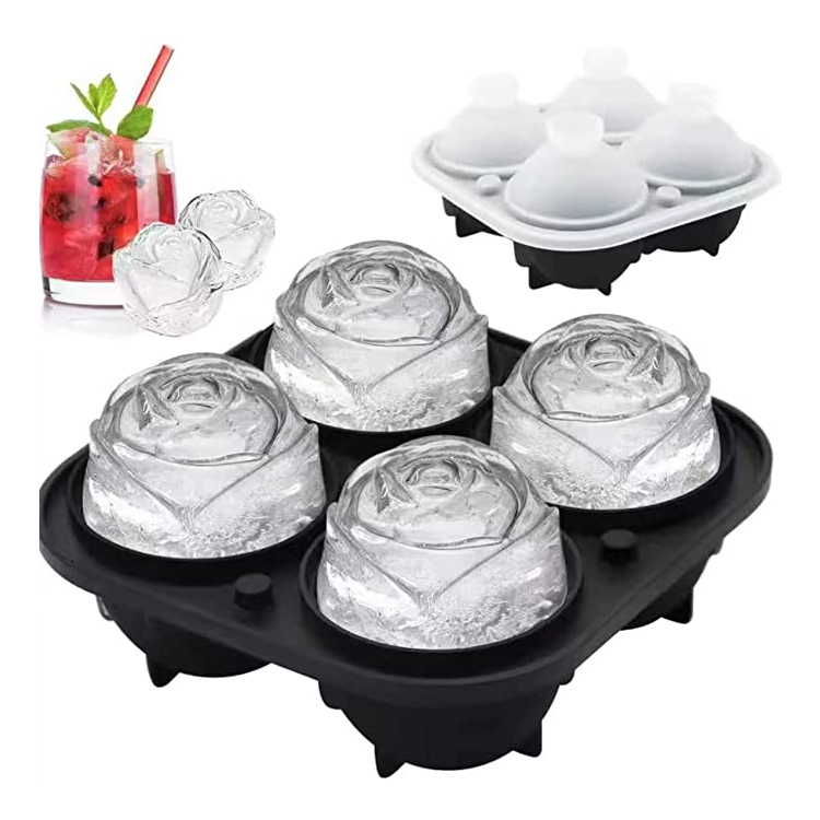 Novelty 3D Silicone Rose Ice Mold Tray