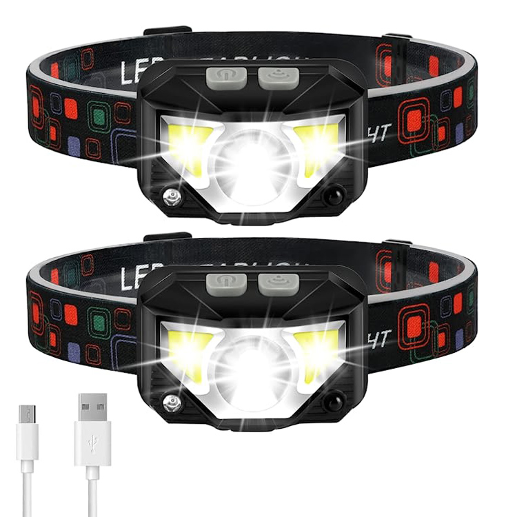 Waterproof Motion Sensor ແສງ Ultra-Light LED Rechargeable headlight